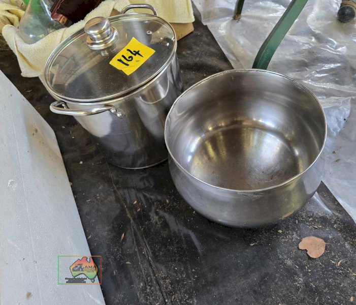 2 Large Stainless Boiling Pots