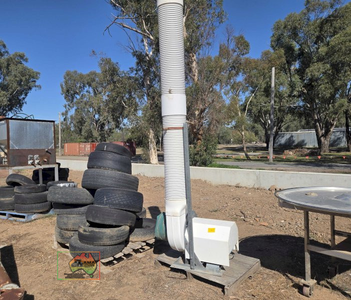 Industrial Centrifugal Blower with Vertical Dust Extraction Duct - Grain/Food Processing