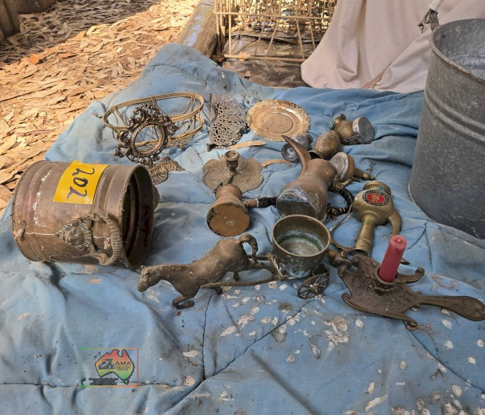Galv. Bucket & Brass Ornaments - photo 5