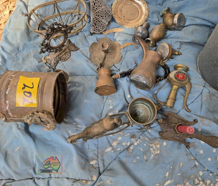 Galv. Bucket & Brass Ornaments - photo 4