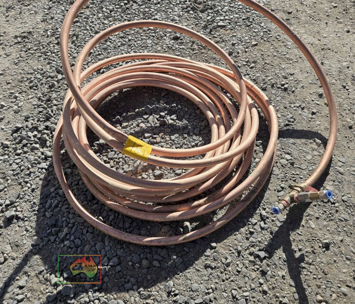 Coil of copper pipe and fitting