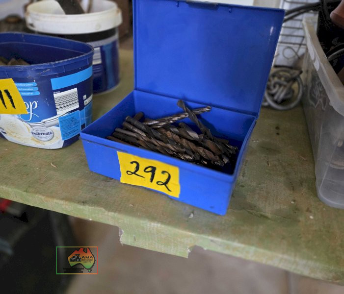 Blue Box of Assorted Drill Bits