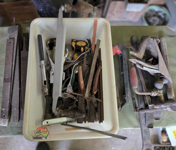 Box of Files, Tyre Levers, Hammer etc...