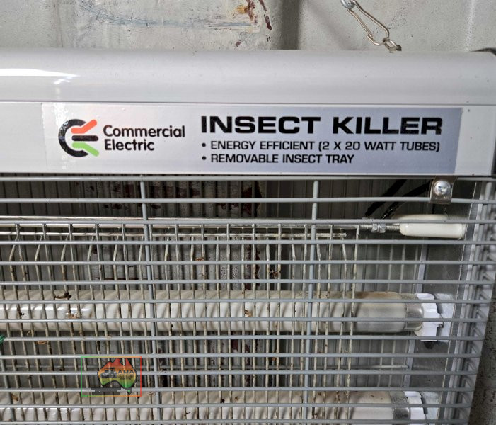 Commercial electric bug zapper and pedestal fan
