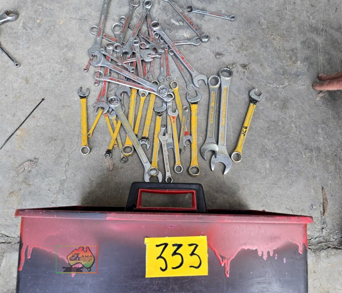 Carry bucket of assorted spanners