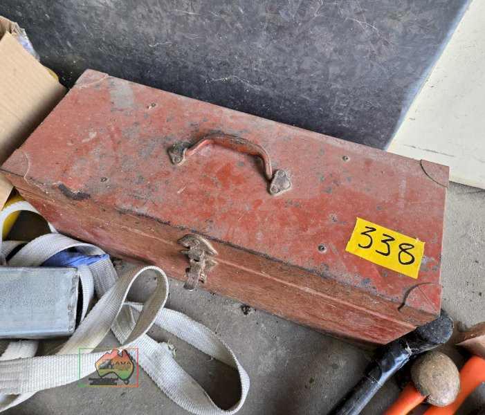 Toolbox of assorted wire brush small grinder attachments