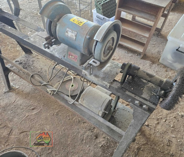 Workshop Grinder & Wire Brush on Steel Frame - photo 2