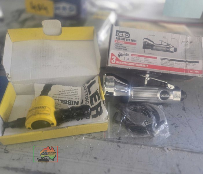 Turner Nibbler cutting tool, & Orzito air cut off tool