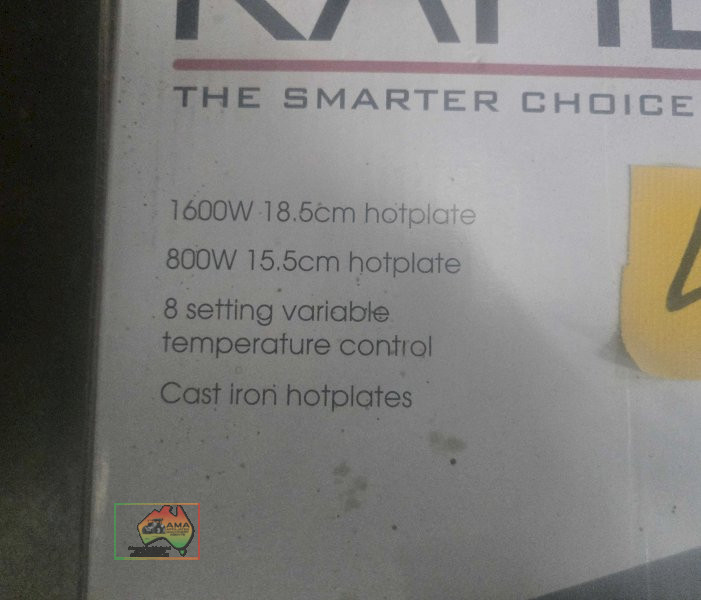 As new Kambrook 800w portable cast iron electric hotplate (#412) - photo 2