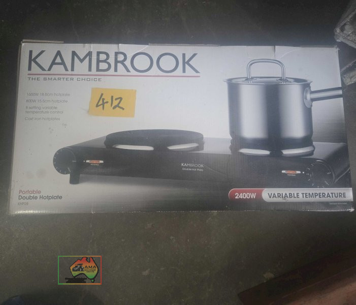 As new Kambrook 800w portable cast iron electric hotplate (#412)