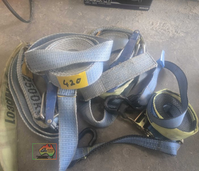 Assorted heavy tie down / lifting straps