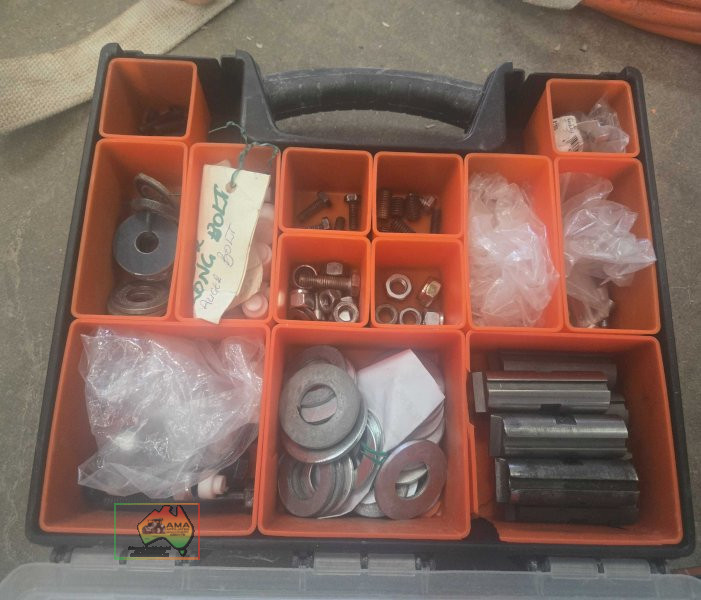 3 Tactix storage containers of assorted die inserts, drill bits, washers etc... - photo 2