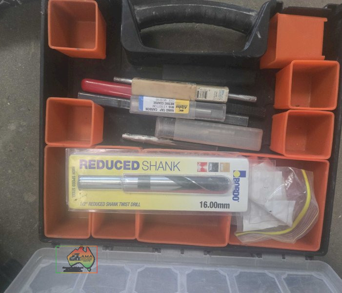 3 Tactix storage containers of assorted die inserts, drill bits, washers etc... - photo 4