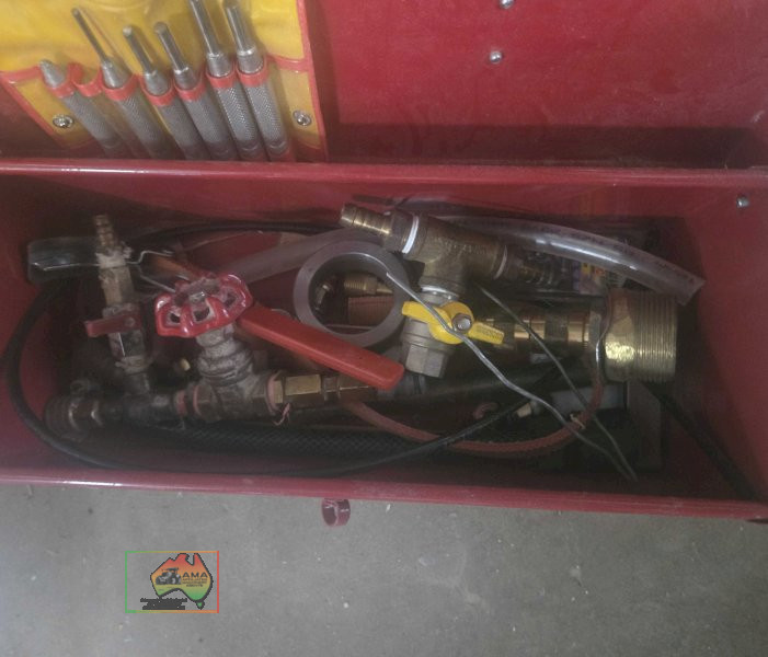Toolbox with set of hole punches and assorted brass hose fittings - photo 2