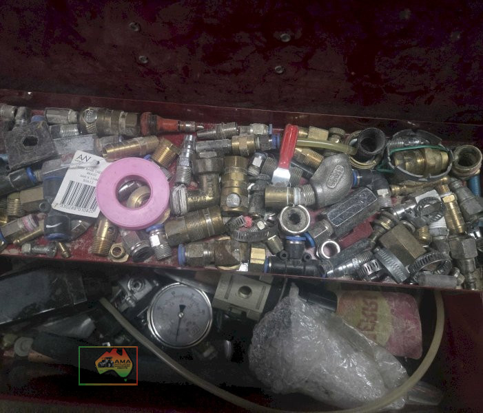 Toolbox full of air compressor fittings - photo 2