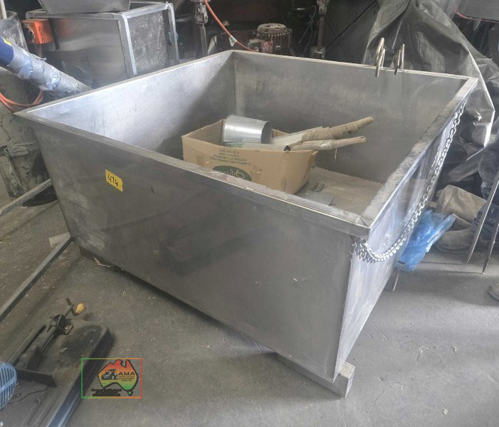 Large stainless steel bin