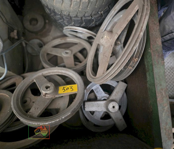 Large quantity of assorted large pulleys (#503) - photo 2