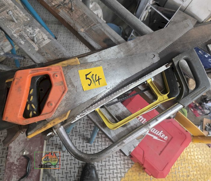 Assorted wood and hack saws