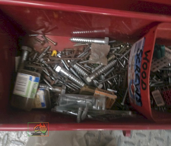 Toolbox of assorted screws