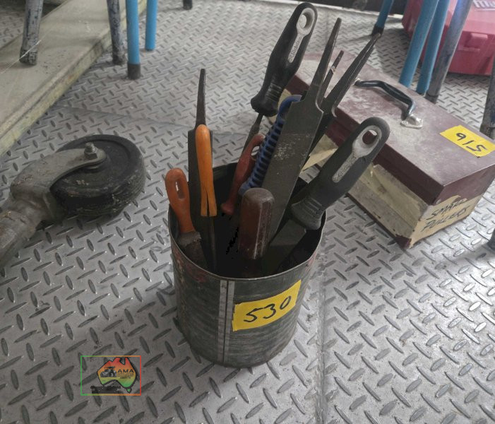 Tin of assorted files and heavy punch - photo 2