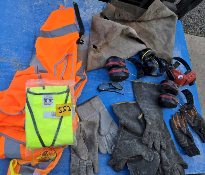 Tub of assorted safety PPE