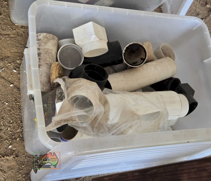 Assorted PVC Fittings in Plastic Tub - photo 2