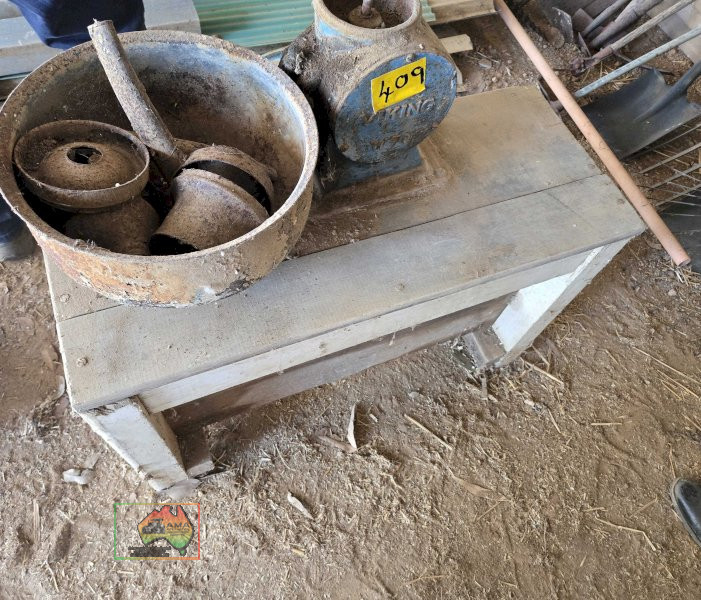 Old Cream Separator on Table - photo 3