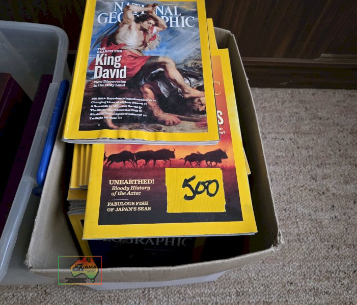 Box of National Geographic Magazines