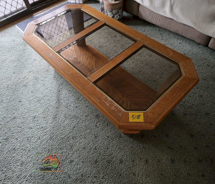 Glass & Timber Coffee Table