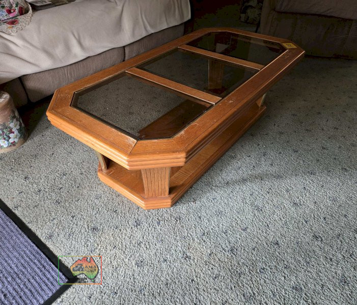 Glass & Timber Coffee Table - photo 3