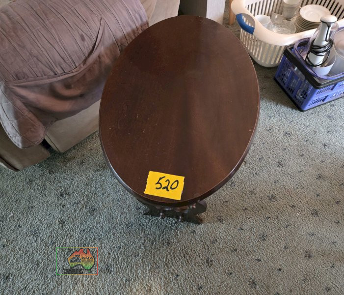 Antique Timber Drinks Table with Magazine Rack - photo 3