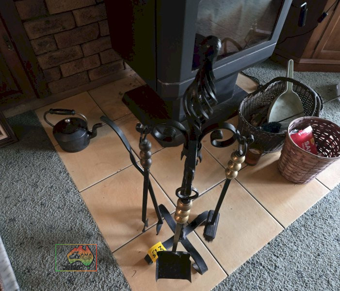 Set of Solid Wrought Iron Fire Tools - photo 3