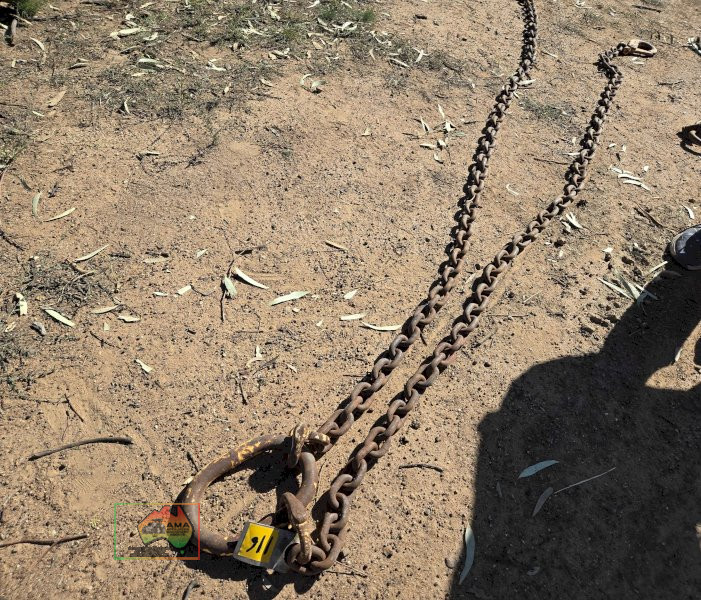 2x 3m H/duty Lifting Chains with Snap Hooks - photo 2