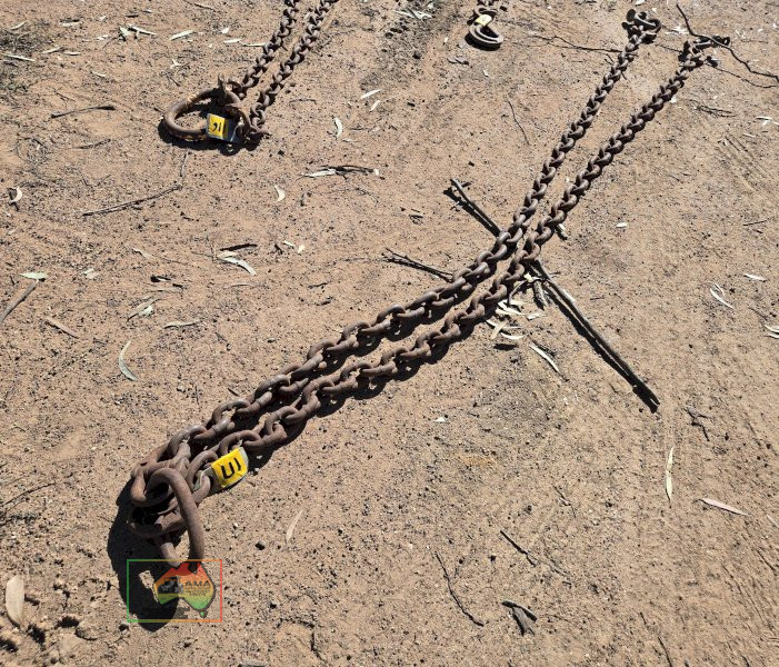 2x 3m H/duty Lifting Chains with D-Shackles - photo 2