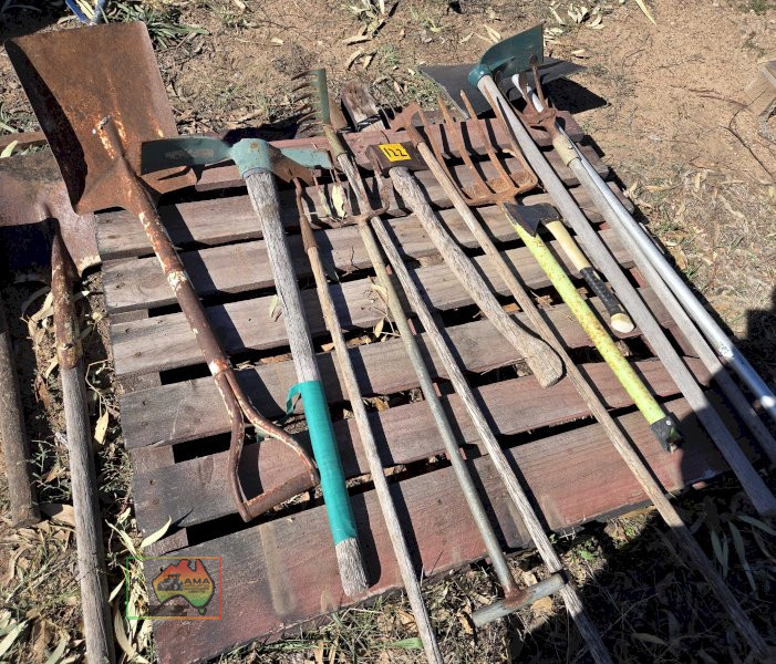 Assorted Garden Tools on Pallet