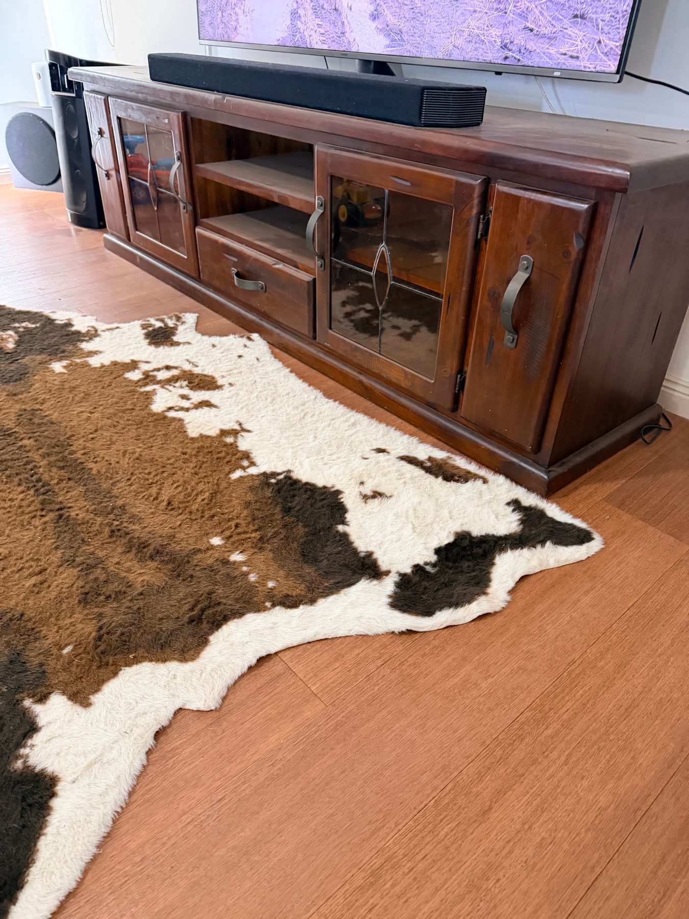 Stained timber TV Cabinet 2200mm x 500mm - photo 1