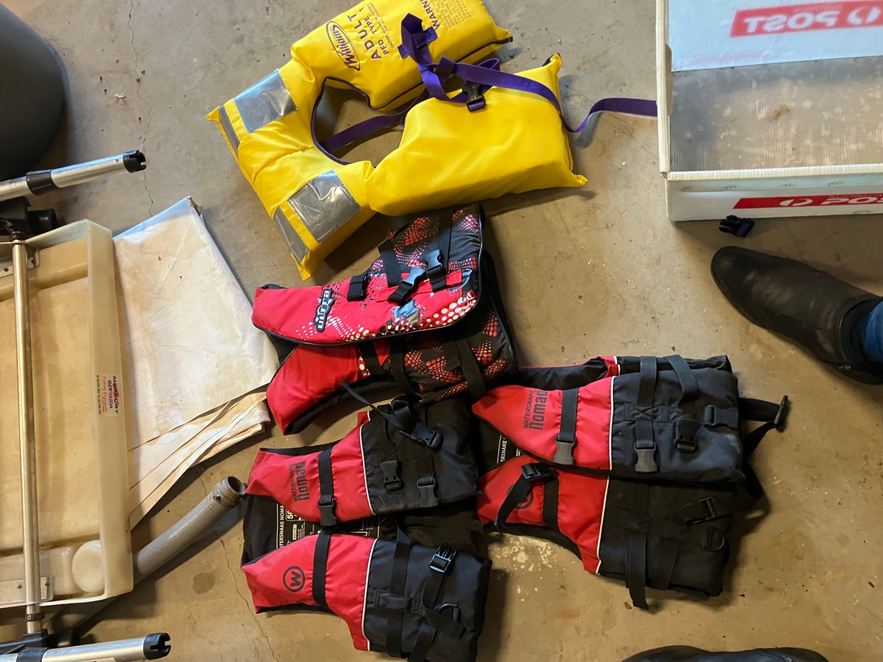 Assorted life jackets