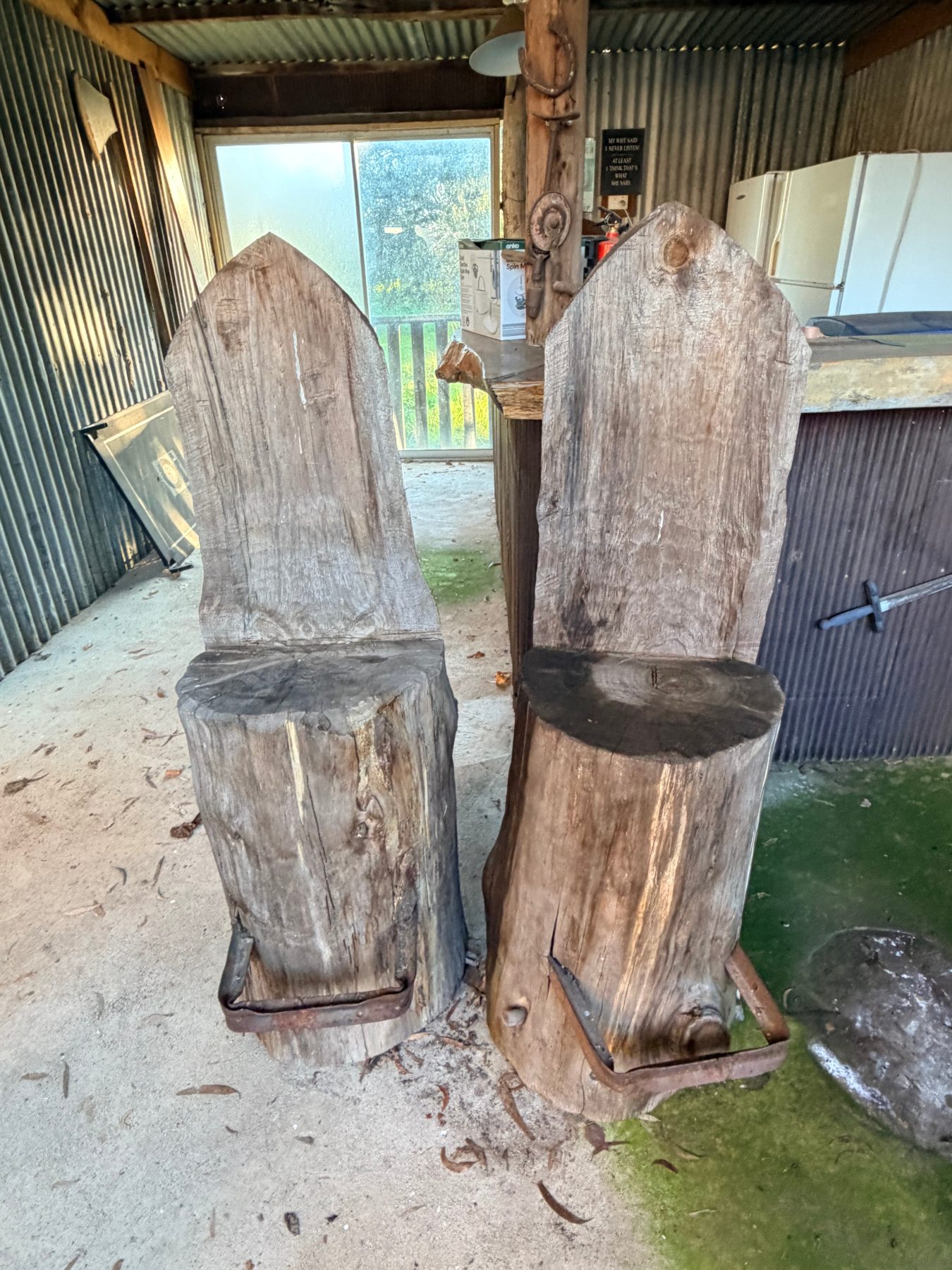 2 solid homemade bar stools