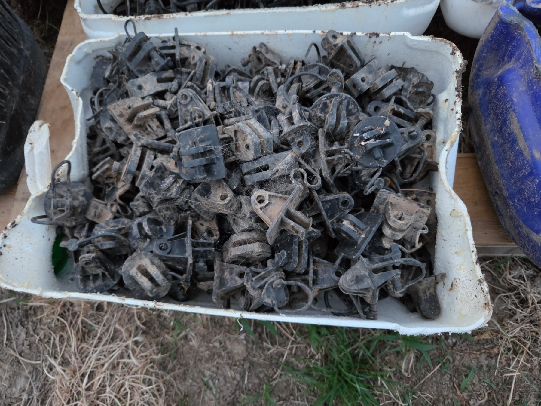Used - Bucket (H) of Electric Fence Insulators - photo 2
