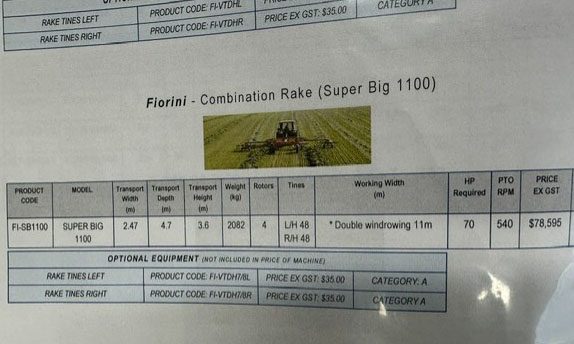 Hay Rake - Fiorini Super Big 1000 - photo 5