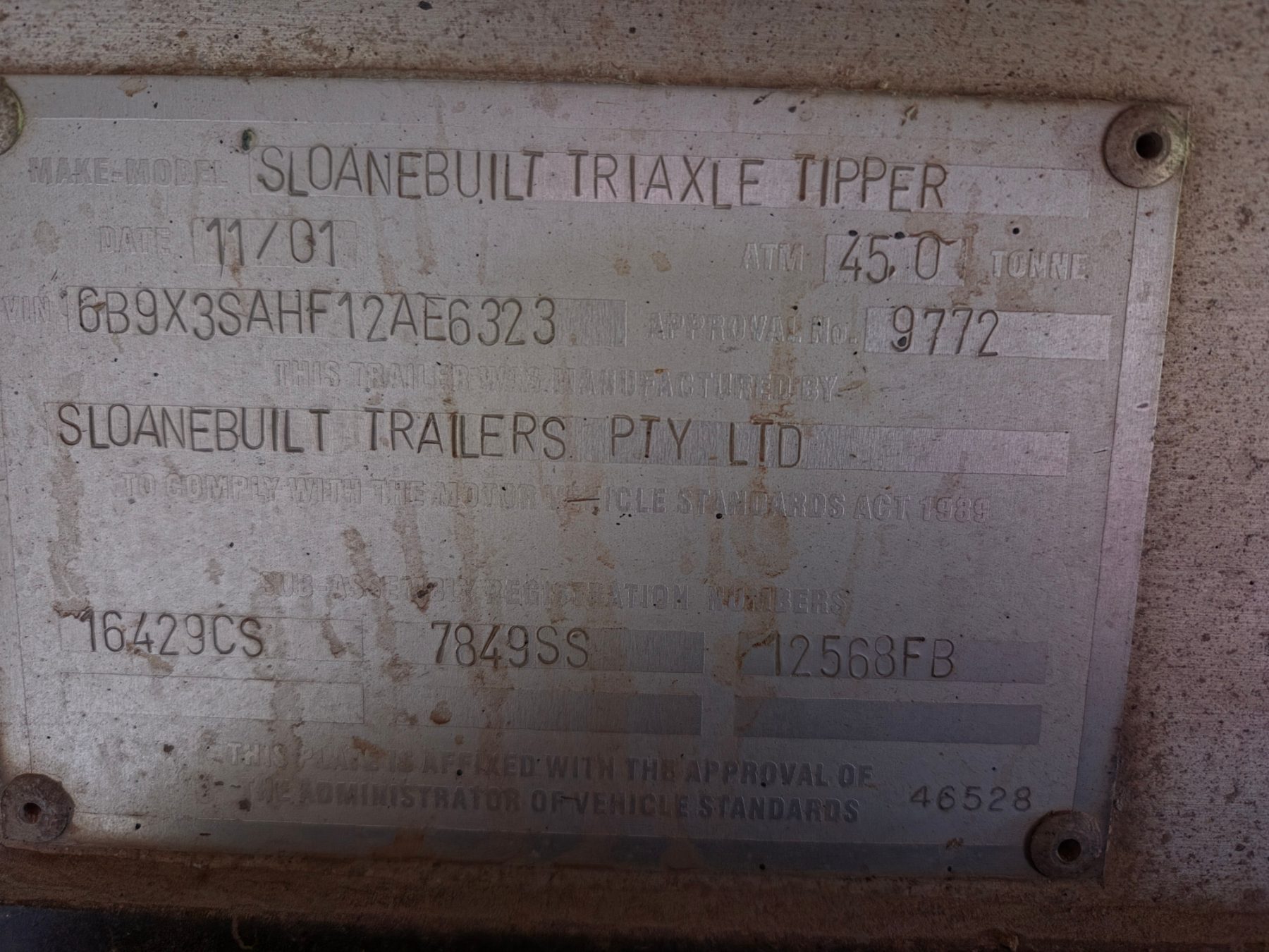 2001 Sloanebuilt Tri-axle Grain Tipper - photo 10
