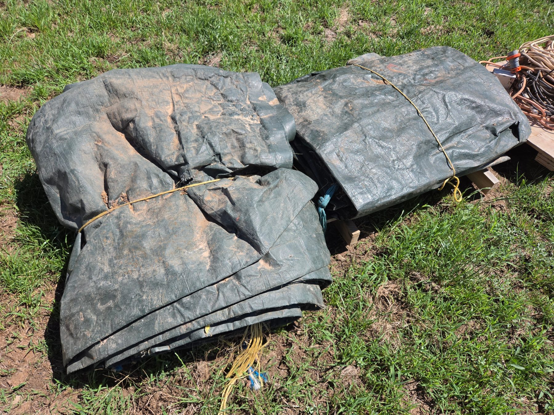 Used - 2x Hay Tarps with Anchor Pegs - photo 3