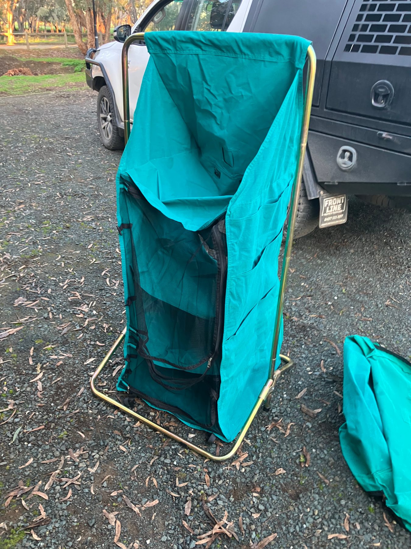 As new canvas camping pantry