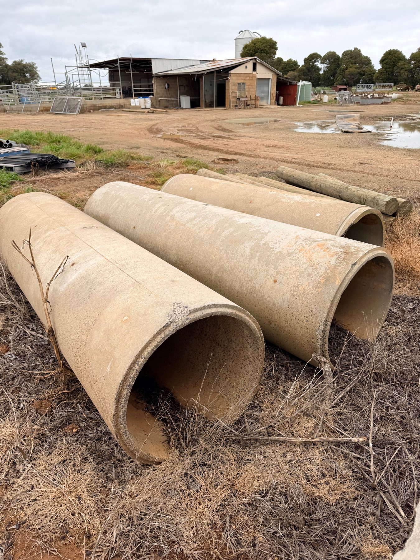 3 of 600mm concrete pipes