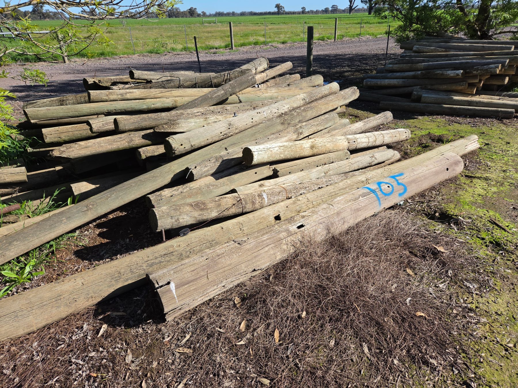 105x Assorted Pine Fence Posts - photo 1