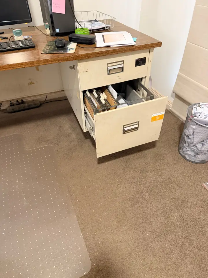 Steel frame office desk