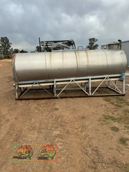 6080 Litre stainless steel tank mounted to frame