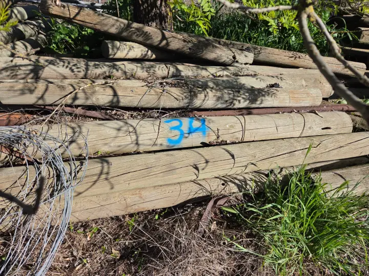 34x Assorted Pine Fence Posts