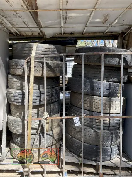 15x Truck Tyres 11R 22's good for farm Dolley