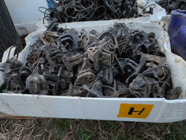 Used - Bucket (H) of Electric Fence Insulators